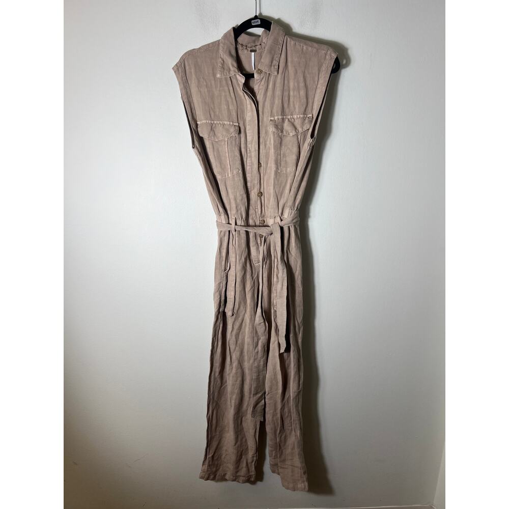 YFB Khaki Jumpsuit. Linen. Sz Small
